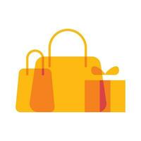 shopping bags yellow Icon button vector