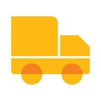 delivery shipping truck yellow Icon button vector