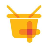 shopping bucket cart add item yellow Icon button vector