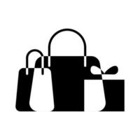 shopping fashion bags item black Icon button vector