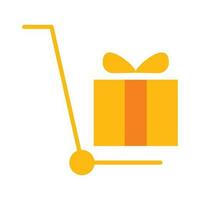 gift box delivery package yellow Icon button vector