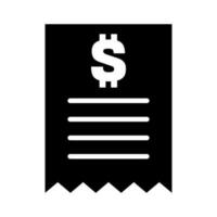 receipt bill black Icon button vector