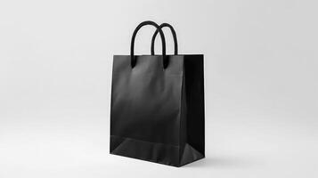 Black paper shopping bag. Illustration photo