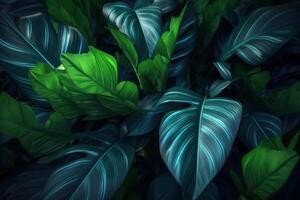 Green tropical leaves background. Illustration photo