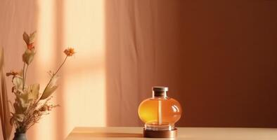 Aroma lamp on table. Illustration photo