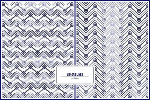 zig-zag lines pattern with rhombus shape vector