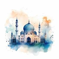 Abstract eid mubarak watercolor background. Illustration photo