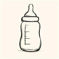 baby bottle pacifier doodle vector icon