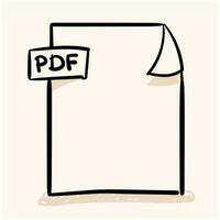 pdf archivo garabatear dibujo mano dibujo vector