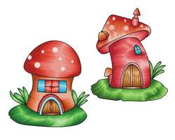 Fantasy Mushroom house vector illustration