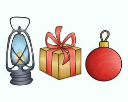 Hand drawn Christmas decorative objects, Christmas element vector illustration collection