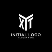 XT mirror initial logo, creative bold monogram initial design style vector