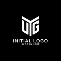 UG mirror initial logo, creative bold monogram initial design style vector