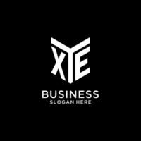 XE mirror initial logo, creative bold monogram initial design style vector