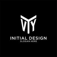 VY mirror initial logo, creative bold monogram initial design style vector