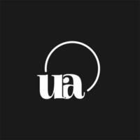 UA logo initials monogram with circular lines, minimalist and clean logo design, simple but classy style vector