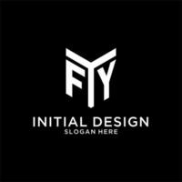 FY mirror initial logo, creative bold monogram initial design style vector
