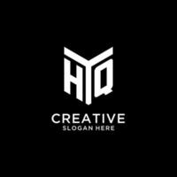 HQ mirror initial logo, creative bold monogram initial design style vector