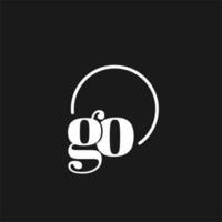 GO logo initials monogram with circular lines, minimalist and clean logo design, simple but classy style vector