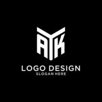 AK mirror initial logo, creative bold monogram initial design style vector
