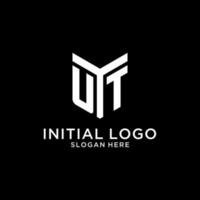 UT mirror initial logo, creative bold monogram initial design style vector