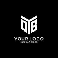 QB mirror initial logo, creative bold monogram initial design style vector