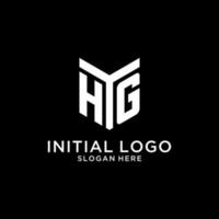 HG mirror initial logo, creative bold monogram initial design style vector