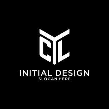 CL mirror initial logo, creative bold monogram initial design style vector