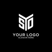 SO mirror initial logo, creative bold monogram initial design style vector