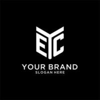 EC mirror initial logo, creative bold monogram initial design style vector