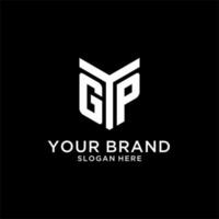 GP mirror initial logo, creative bold monogram initial design style vector