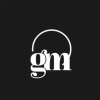 GM logo initials monogram with circular lines, minimalist and clean logo design, simple but classy style vector