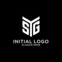 sg espejo inicial logo, creativo negrita monograma inicial diseño estilo vector