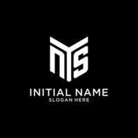 NS mirror initial logo, creative bold monogram initial design style vector