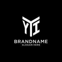 YI mirror initial logo, creative bold monogram initial design style vector