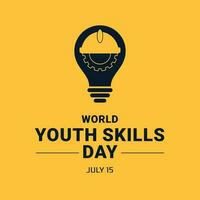 Vector illustration of world youth skills day poster or banner design