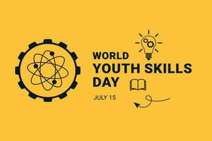 World Youth Skills Day Blue Illustration Vector