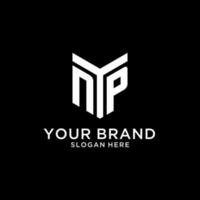 NP mirror initial logo, creative bold monogram initial design style vector