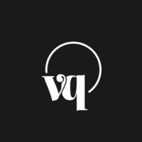 vq logo iniciales monograma con circular líneas, minimalista y limpiar logo diseño, sencillo pero de buen tono estilo vector