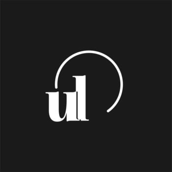 ul logo iniciales monograma con circular líneas, minimalista y limpiar logo diseño, sencillo pero de buen tono estilo vector