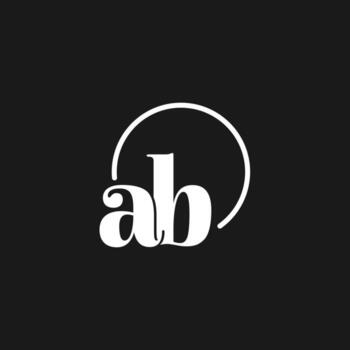 AB logo initials monogram with circular lines, minimalist and clean logo design, simple but classy style vector