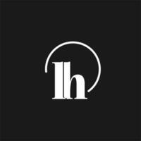 lh logo iniciales monograma con circular líneas, minimalista y limpiar logo diseño, sencillo pero de buen tono estilo vector
