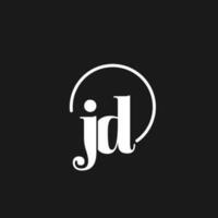 JD logo initials monogram with circular lines, minimalist and clean logo design, simple but classy style vector