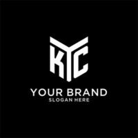 KC mirror initial logo, creative bold monogram initial design style vector