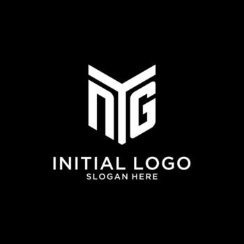 NG mirror initial logo, creative bold monogram initial design style vector