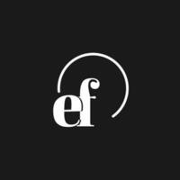 EF logo initials monogram with circular lines, minimalist and clean logo design, simple but classy style vector