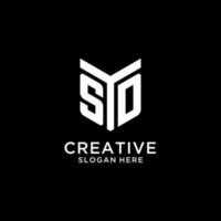 SD mirror initial logo, creative bold monogram initial design style vector