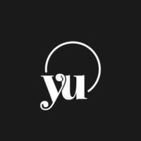 YU logo initials monogram with circular lines, minimalist and clean logo design, simple but classy style vector