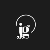 JG logo initials monogram with circular lines, minimalist and clean logo design, simple but classy style vector