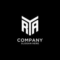 RA mirror initial logo, creative bold monogram initial design style vector